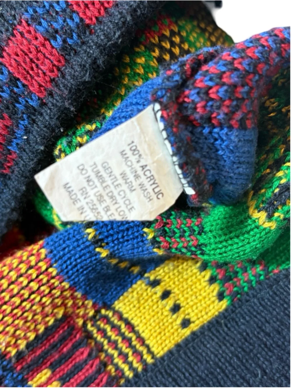 Protege Collection Coogi Style Sweater Colorful 3D Knit Textured XXL Vintage - Picture 5 of 7